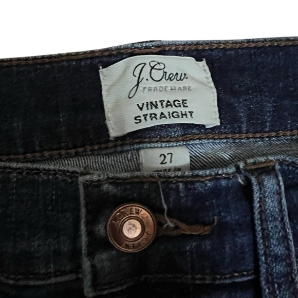 J Crew Vintage Straight High Rise Jeans Womens US 27  Raw Ankle Hem Excellent - Picture 6 of 7